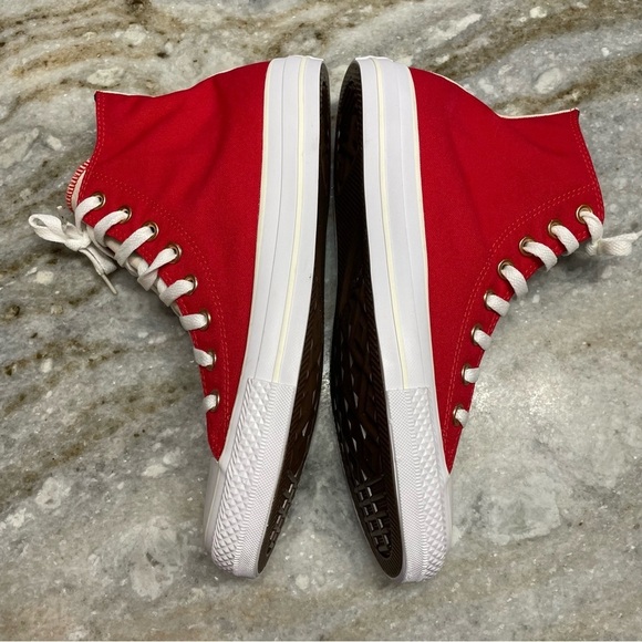 NEW Chuck Taylor All Star Converse High Top Red Sneakers Unisex M 8.5 W 10.5 - Picture 8 of 12